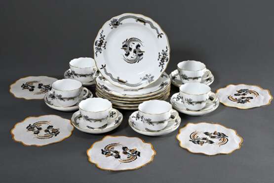 12 Pieces Meissen coffee set ‘Schwarzer Reicher Ho… - photo 2