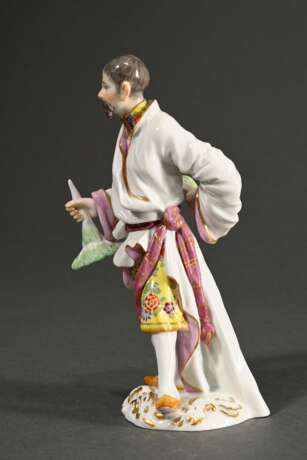 Meissen Figur "Japaner mit Hut" auf rundem Rocaill… - Foto 3 Meissen Figur "Japaner mit Hut" auf rundem Rocaill… - Foto 3