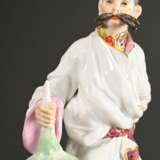 Meissen Figur "Japaner mit Hut" auf rundem Rocaill… - Foto 4