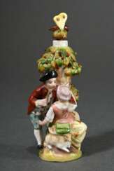 Figurative Sitzendorf porcelain flask ‘Lovers in f…
