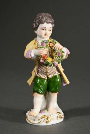 Meissen Figur "Gärtnerkind mit Blumenkranz", Porze… - Foto 1