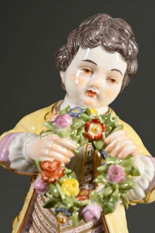 Meissen Figur "Gärtnerkind mit Blumenkranz", Porze… - Foto 3