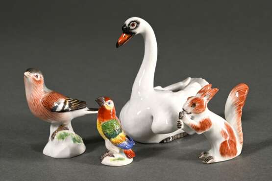 4 Various Meissen miniature figurines ‘Parrot’, ‘S… - photo 1 4 Various Meissen miniature figurines ‘Parrot’, ‘S… - photo 1
