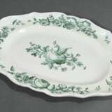 Faience plate with green floral painting, unmarked… - фото 2