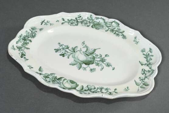 Faience plate with green floral painting, unmarked… - фото 2