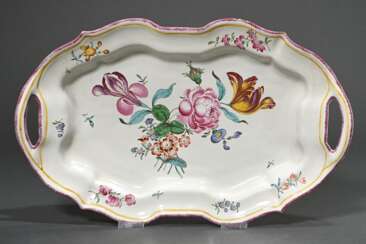 Large Arnhem faience plate with polychrome floral …