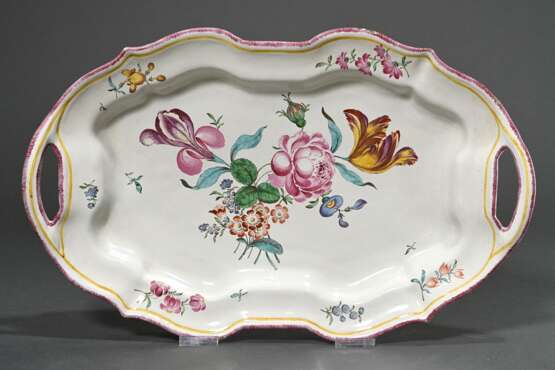 Large Arnhem faience plate with polychrome floral … - фото 1