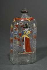 Alpenländische Schnapsflasche mit farbiger Emaille…