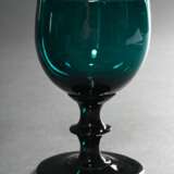 13 Grüne Biedermeier Gläser mit halbrunder Kuppa ü… - Foto 3