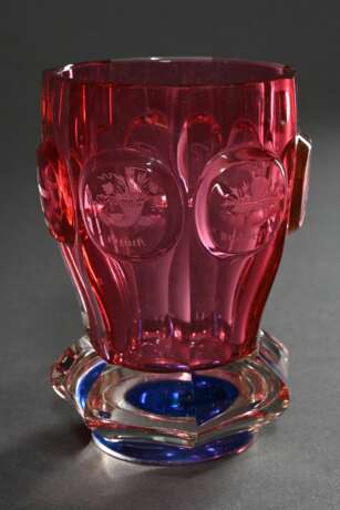 Biedermeier Andenken oder Freundschafts Becherglas… - Foto 2