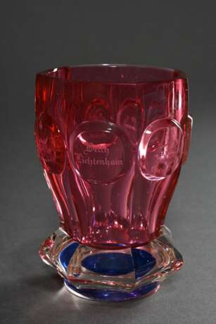 Biedermeier Andenken oder Freundschafts Becherglas… - Foto 3