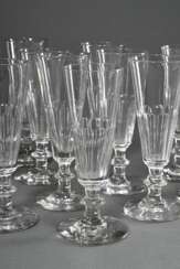 13 Französische Sektgläser mit halbem Flächenschli…