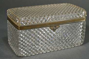 Large crystal box with stone cut on all sides and …