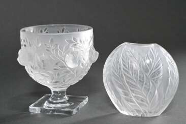 2 Diverse Lalique Vasen: "Elisabeth" mit flächende…