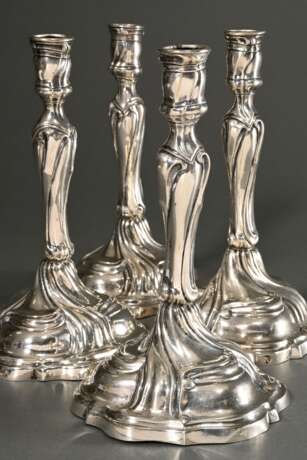 4 Nuremberg Baroque candlestick with curved lines … - photo 1 4 Nuremberg Baroque candlestick with curved lines … - photo 1