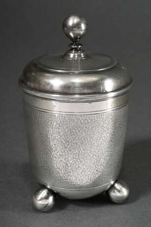 Small cup on spherical foots with lid and snakeski… - photo 1 Small cup on spherical foots with lid and snakeski… - photo 1