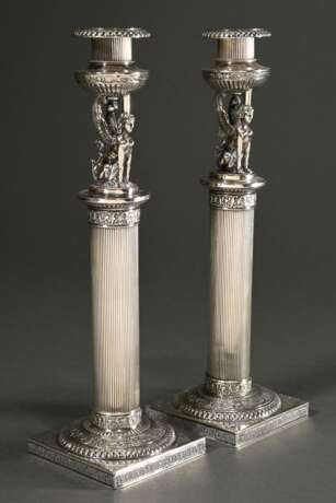 Pair of high-quality Empire column chandeliers wit… - photo 1