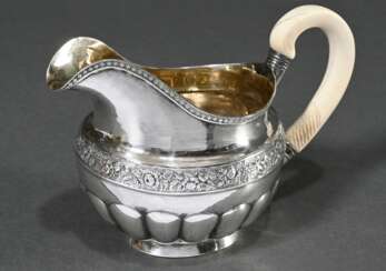 Russian Empire milk jug with floral frieze and ivo…
