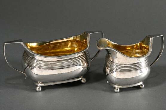 2 Pieces Empire sugar and cream set with fluted ri… - photo 1