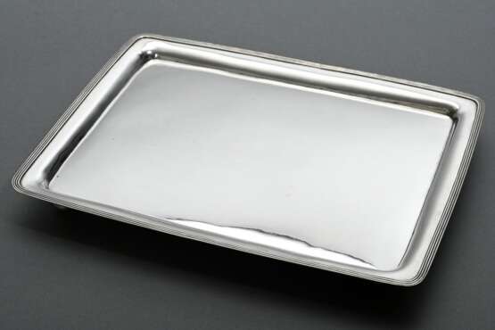 Rectangular tray with delicate fluted rim on ball … - photo 1 Rectangular tray with delicate fluted rim on ball … - photo 1