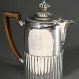 Cylindrical George III coffee pot with half-groove… - photo 1