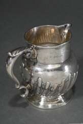 English milk jug with curved fluted pattern on sph…