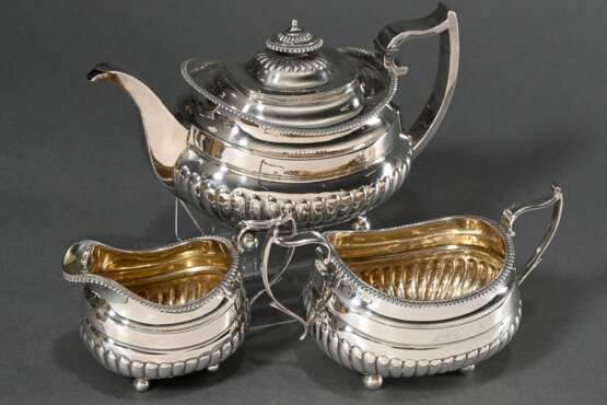 3 Pieces George III tea set on small ball feet wit… - photo 1 3 Pieces George III tea set on small ball feet wit… - photo 1