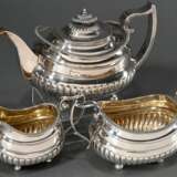 3 Pieces George III tea set on small ball feet wit… - photo 1
