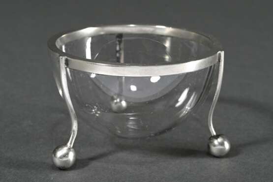 Art Nouveau glass salt cellar with 800 silver rim … - фото 2 Art Nouveau glass salt cellar with 800 silver rim … - фото 2