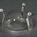 Art Nouveau glass salt cellar with 800 silver rim … - фото 3
