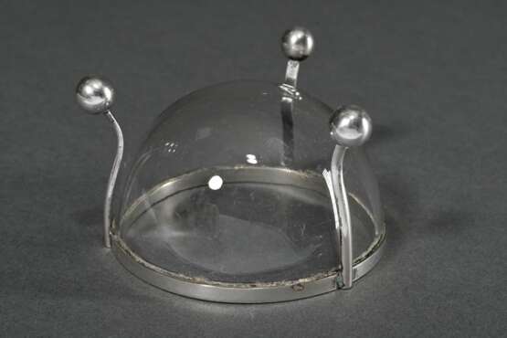 Art Nouveau glass salt cellar with 800 silver rim … - фото 3 Art Nouveau glass salt cellar with 800 silver rim … - фото 3