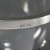 Art Nouveau glass salt cellar with 800 silver rim … - фото 4