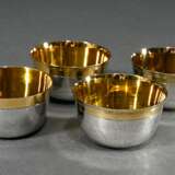 4 hammered fist cups with gold-plated rim, maker's… - photo 1