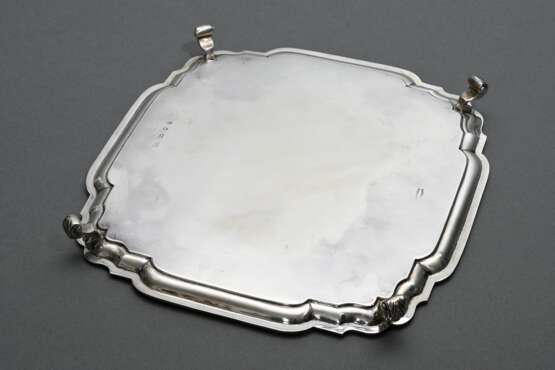 Square English tray with recessed corners on rolle… - photo 2 Square English tray with recessed corners on rolle… - photo 2