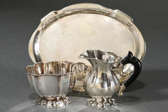 3 Pieces small sugar and cream set in multi-pass f… - фото 1