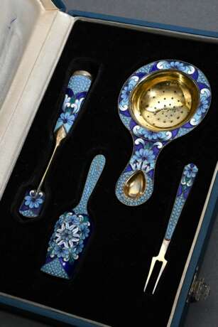 6 Various pieces of Russian tea set with coloured … - photo 2 6 Various pieces of Russian tea set with coloured … - photo 2