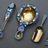 6 Various pieces of Russian tea set with coloured … - photo 3