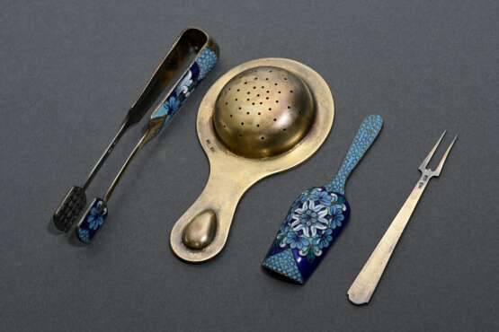 6 Various pieces of Russian tea set with coloured … - photo 4 6 Various pieces of Russian tea set with coloured … - photo 4