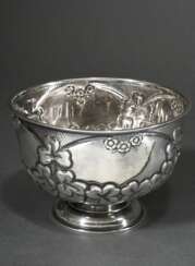 English footed bowl with embossed cloverleaf decor…