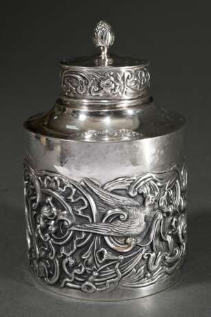 Cylindrical tea caddy with stamped relief ‘Birds a… - фото 4 Cylindrical tea caddy with stamped relief ‘Birds a… - фото 4