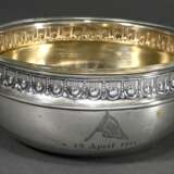 Bowl with ornamental rim and glass insert, engrave… - фото 1