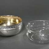 Bowl with ornamental rim and glass insert, engrave… - фото 2