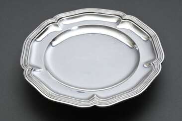 French footed bowl with Chippendale rim, maker's m…