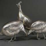 3 Table decorations ‘Guinea fowl’, 925 silver, 176… - photo 3