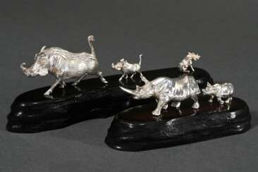 2 Table decorations ‘Warthog Family’ and ‘Rhinocer…