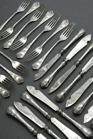 24 Pieces fruit cutlery set with Rococo decoration… - photo 1 24 Pieces fruit cutlery set with Rococo decoration… - photo 1