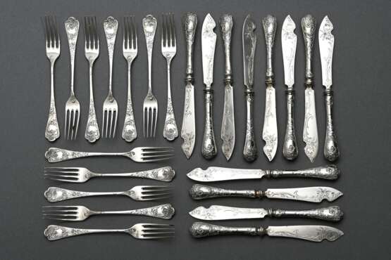 24 Pieces fruit cutlery set with Rococo decoration… - photo 2 24 Pieces fruit cutlery set with Rococo decoration… - photo 2