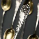 6 Art Nouveau mocha spoons ‘Iris’ with gold-plated… - photo 3