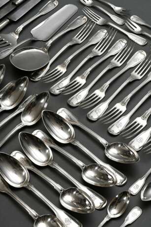 85 Pieces of cutlery with thread pattern and monog… - photo 1 85 Pieces of cutlery with thread pattern and monog… - photo 1
