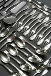 85 Pieces of cutlery with thread pattern and monog…